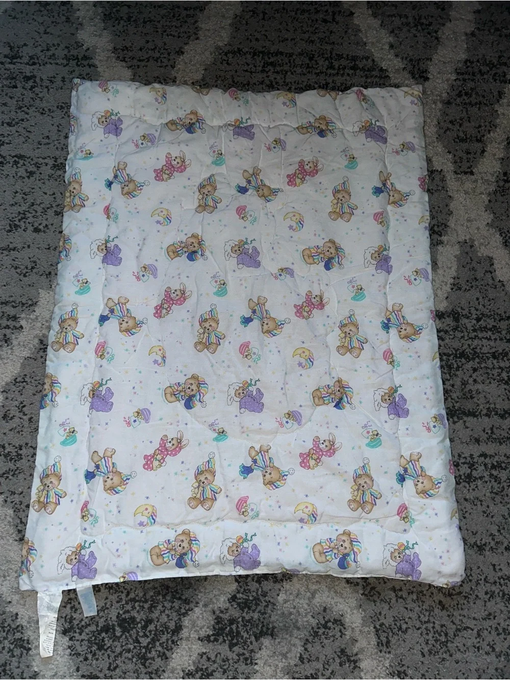 Vintage Riegel Teddy Beddy Bear quilt blanket comforter 80’s moon boat lamb bun